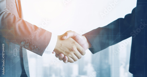 business handshake, teamwork partnership, business deal concept, successful negotiate, businessman shake hand