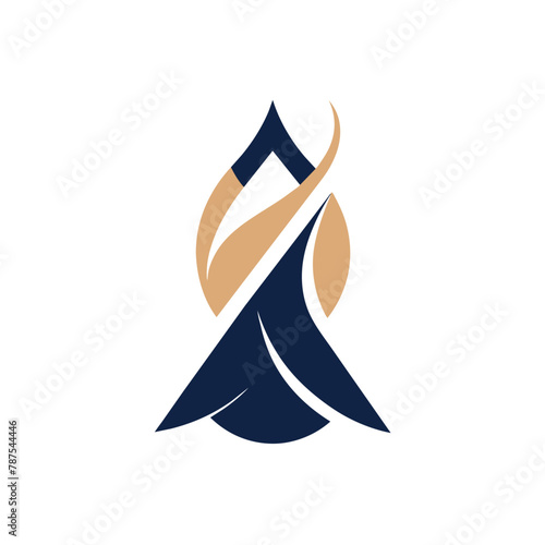 A stylized logo featuring the silhouette of a womans elegant dress, perfect for a high-end fashion brand, Create a sleek and modern minimalist logo for a high-end fashion house