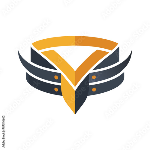 Minimalist logo design featuring a yellow and black color scheme with two stylized wings, Create a minimalist logo inspired by a luxurious silk tie
