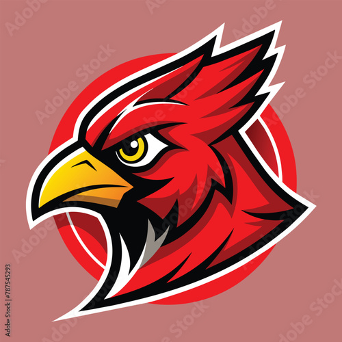 Logo design featuring a cardinal bird sport mascot and the letter B in red for the fundraiser football team, Design a Cardinal Bird Sport Mascot Logo and Red Bird Animals Logo