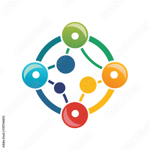 A group of individuals linking hands to form a circle, displaying unity and connection, Develop a logo that captures the essence of sharing information