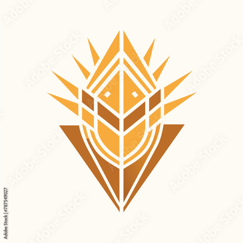 Logo featuring geometric shapes inspired by radian concept, symbolizing a beer company, Geometric shapes inspired by the concept of radiant skin