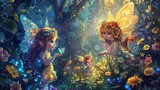 Fairy garden, amazing colors, digital art