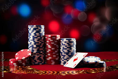 poker gambling chips, Concept poker game, poker cards, betting casino concept, casino games poker