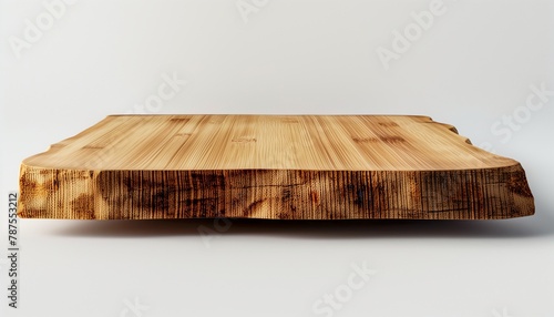 Eco-Friendly Bamboo Wood Board on a Pure White Background, Captured in High Definition. 