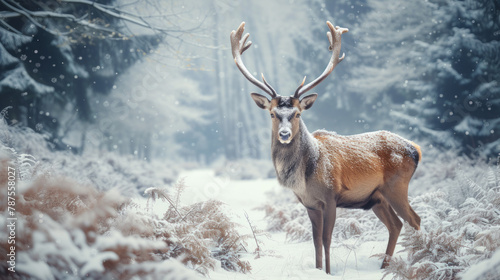 The European fallow deer on snowy Day © Birgit Reitz-Hofmann