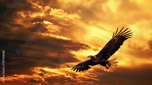 A hawk soaring in the sky