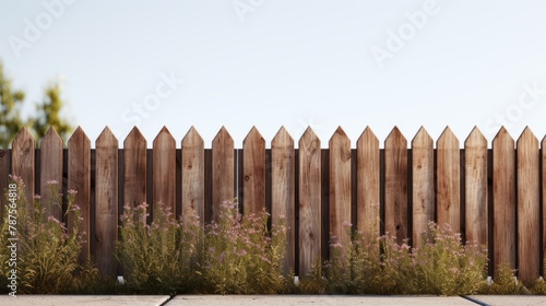 Wooden fence isolated on white background
