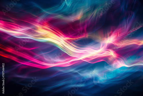 A bewitching dance of blue, hot pink, purple bright lights, a harmonious combination of colors and movement.
