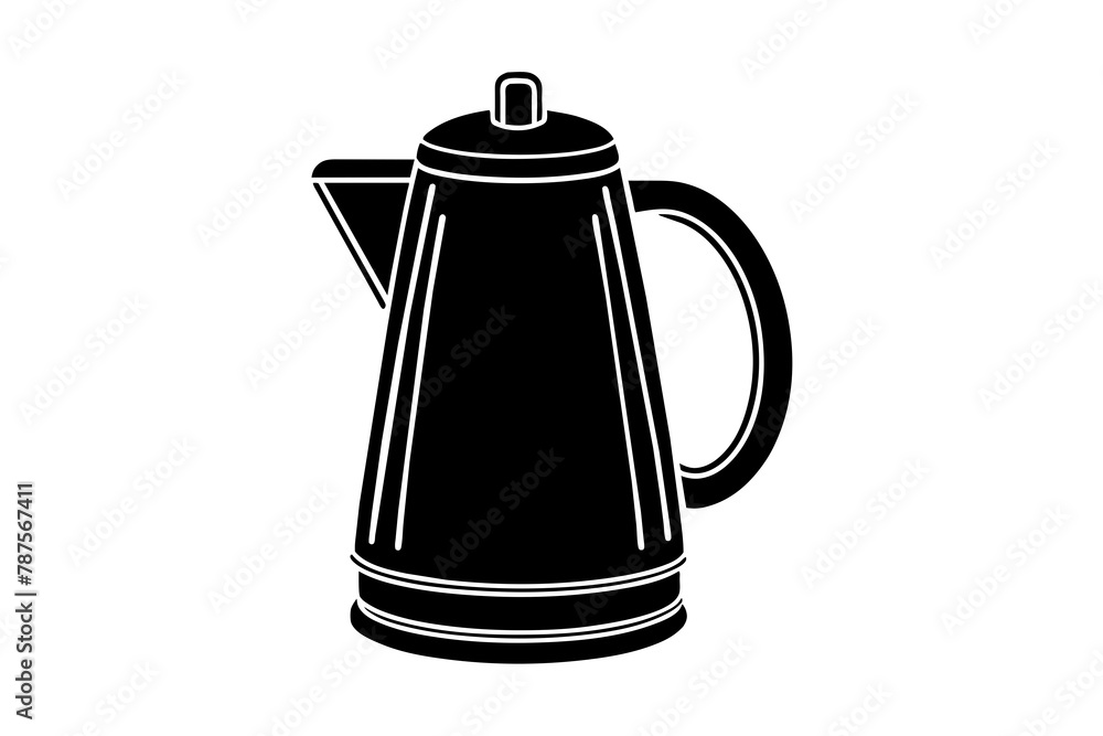 electric kettle vector silhouette illustration