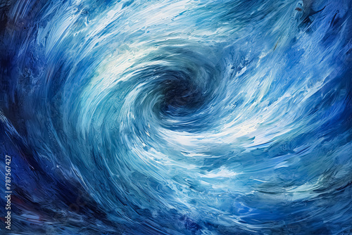 A blue spiral with a white center.