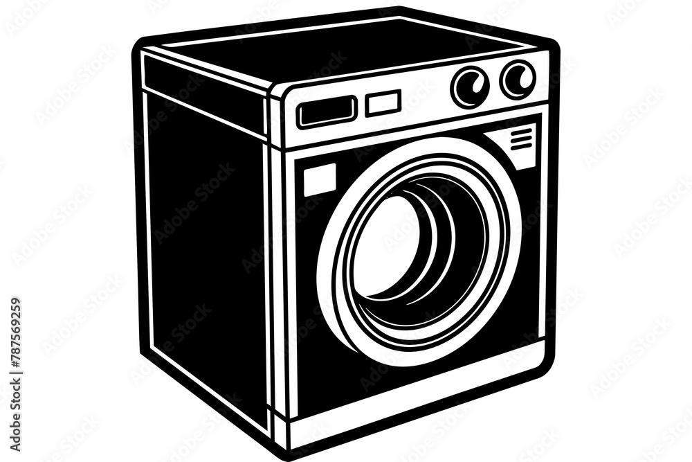 washing machine vector silhouette illustration