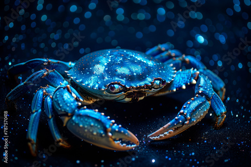 Constellation Crab, zodiac with starry sky, space. Fantasy. AI generation.