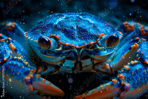 Constellation Crab, zodiac with starry sky, space. Fantasy. AI generation.. © LN