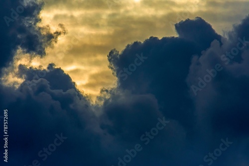 Heavy rain clouds (Nimostratus), Mecklenburg-Western Pomerania, Germany, Europe photo