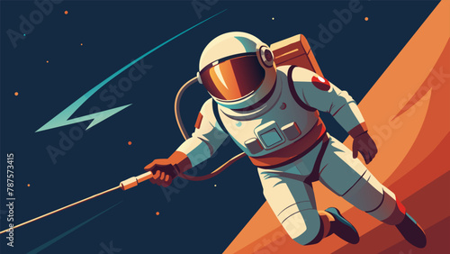 The quiet tranquility of the spacewalk was broken by the sudden appearance of a discarded bolt hurtling towards the astronauts helmet. With