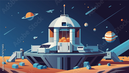 A closeup view of a sleek hightech machine extracting valuable resources from waste to be used in a space habitats energy and life support