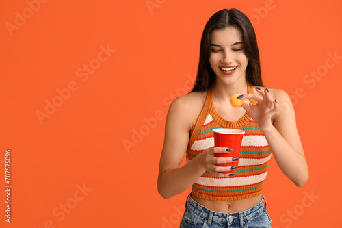 Beautiful young woman with ...