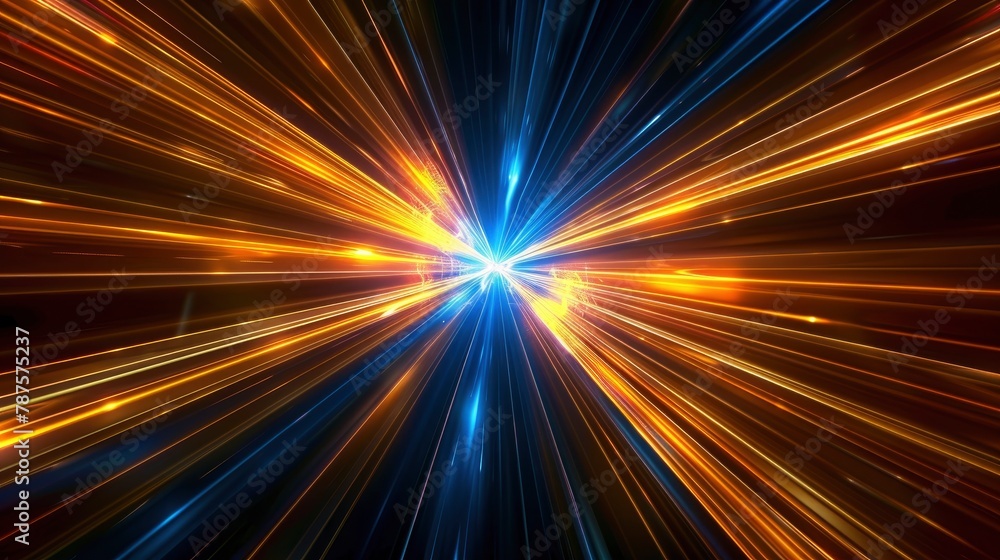 A Starburst Pattern In Orange And Blue, Hd Background Images
