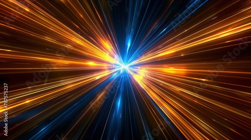 A Starburst Pattern In Orange And Blue, Hd Background Images