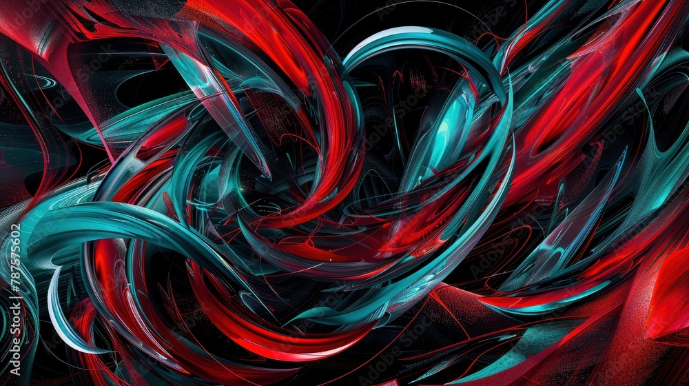 Abstract Red And Cyan Digital Art, Hd Background Images Abstract Red And Cyan Digital Art, Hd Background Images