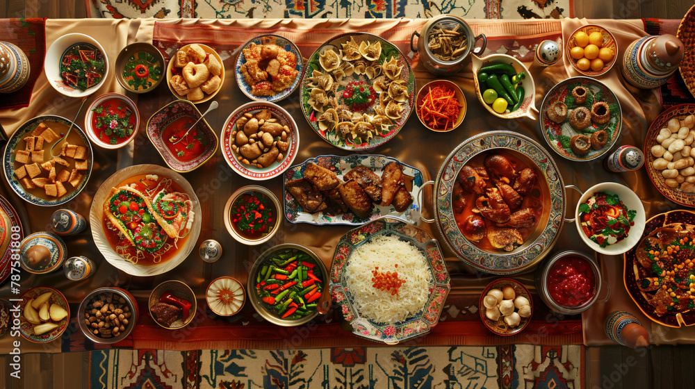 Traditional Uzbek oriental cuisine