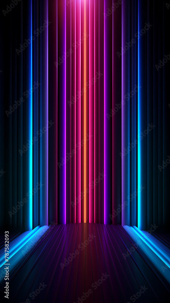 Abstract neon light with glowing vertical lines Abstract neon light with glowing vertical lines