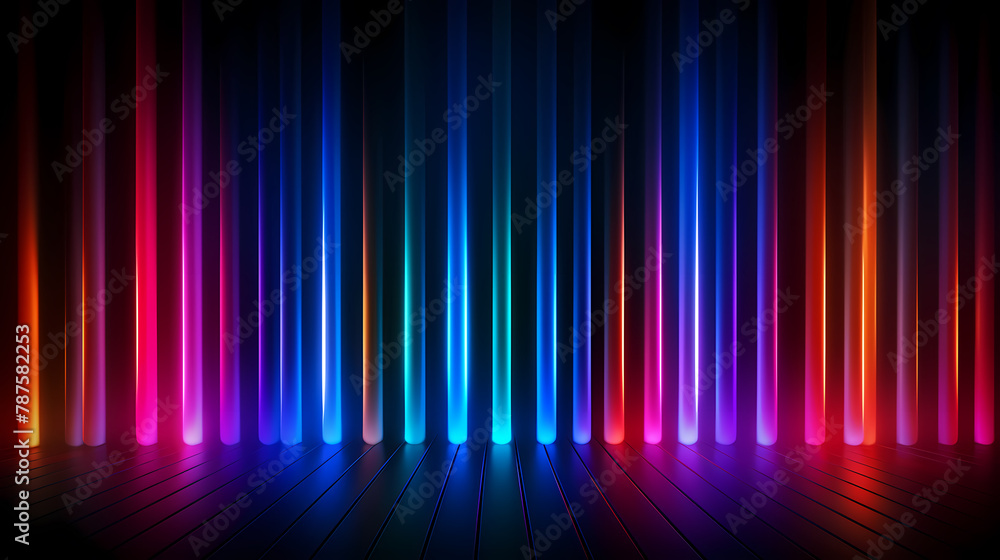 Abstract neon light with glowing vertical lines Abstract neon light with glowing vertical lines