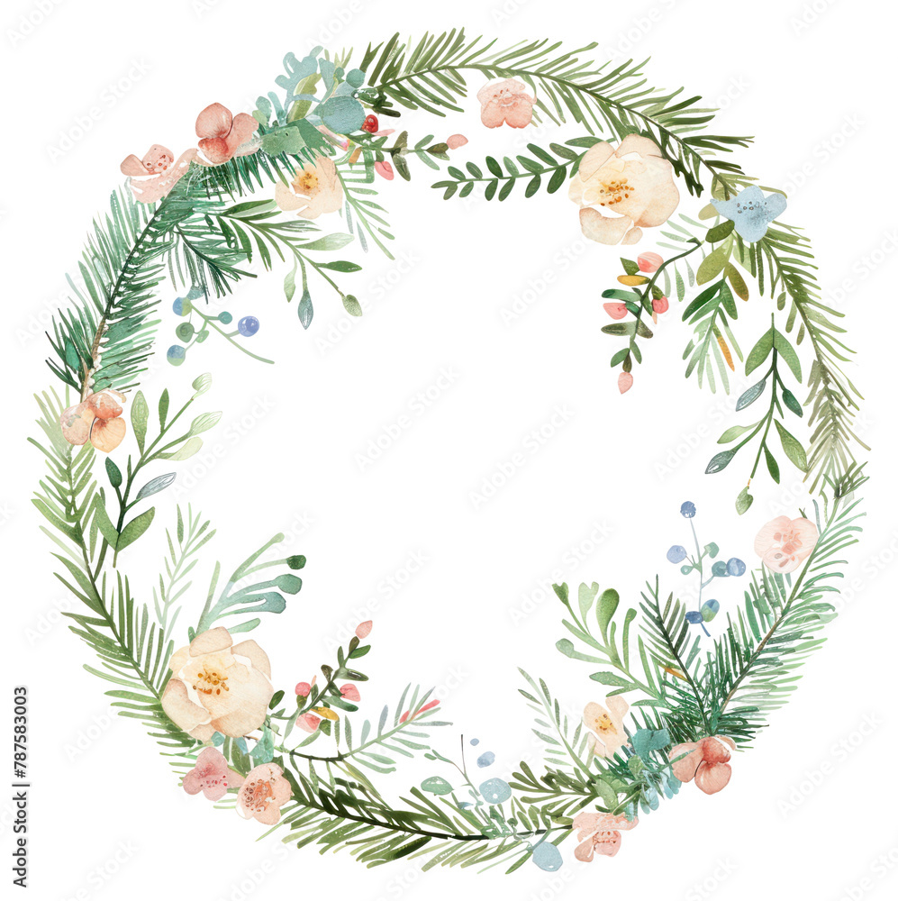 Fototapeta premium PNG Pattern wreath circle plant