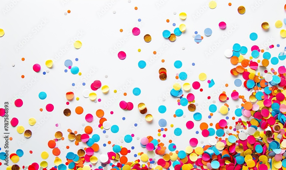 Colorful Confetti in front of White Background. High quality AI generated image Colorful Confetti in front of White Background. High quality AI generated image