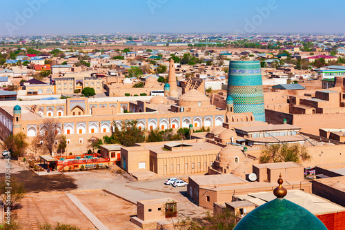 Itchan Kala aerial panoramic view, Khiva