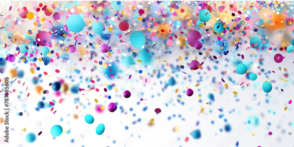 Colorful Confetti in front of White Background. High quality AI generated image