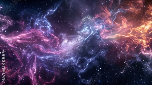 Vibrant cosmic nebula with contrasting colors