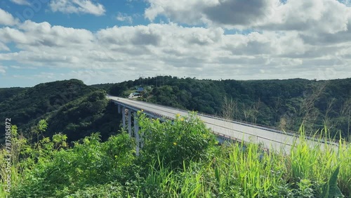 The Bacunayagua Bridge is a landmark of the Island of Freedom, connecting two parts of the Via Blanca highway. View from the Bacunayagua observation deck on the main Havana-Varadero road. Cuba photo