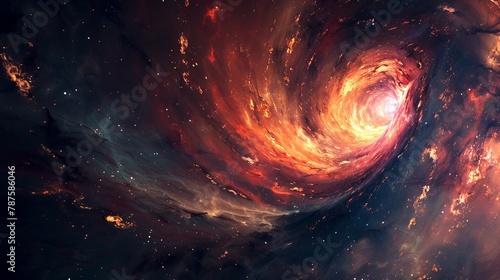 Vibrant cosmic spiral galaxy illustration