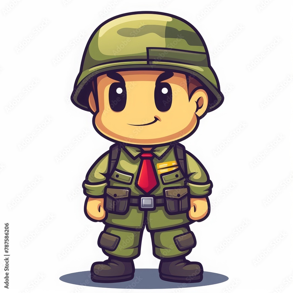 chibi soldier cartoon chibi soldier character vector 2d illustration chibi soldier cartoon chibi soldier character vector 2d illustration