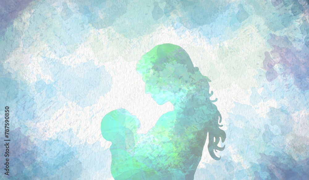 ilustración por el dia de la madre, feliz dia mama, . silueta de madre ...