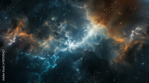 Cosmic Inferno: A Fiery Nebula in Deep Space photo