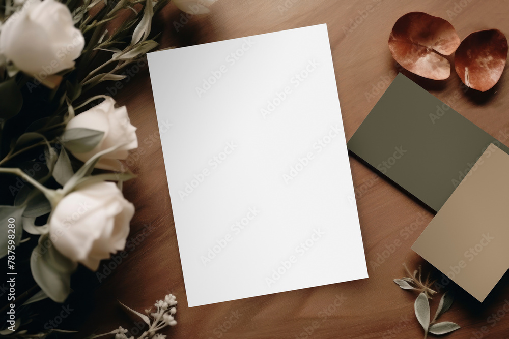 Floral A4 paper png mockup, transparent design Floral A4 paper png mockup, transparent design