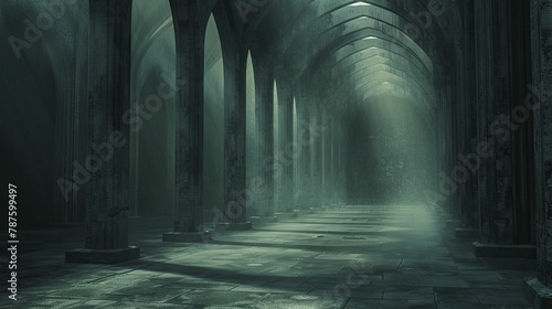 Gothic architecture influenced the factory, creating a dark and moody atmosphere with pointed arches and shadow play.
