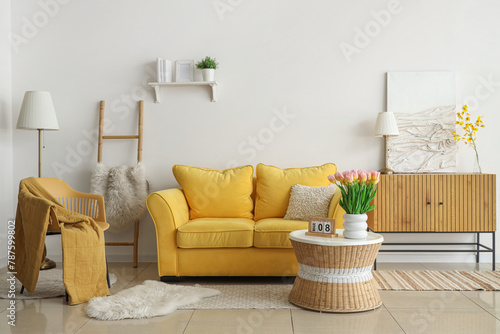 Interior of light living ro...