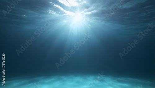 Underwater view with sunlight filtering through the surface of the water © Studio One