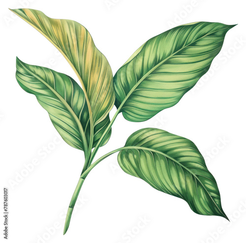 PNG Tropical leaves drawing sketch plant.