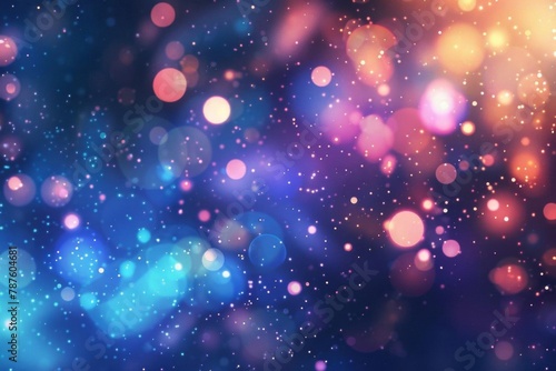 abstract shiny background with multicolored bokeh lights festive and dreamy generative illustration