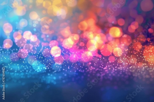 abstract shiny background with multicolored bokeh lights festive and dreamy generative illustration © Lucija