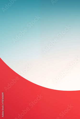 Abstract red curve against a soft blue gradient background