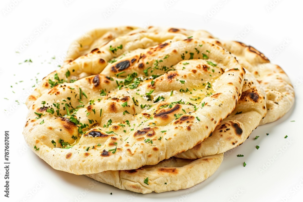 Naan bread on white background Naan bread on white background