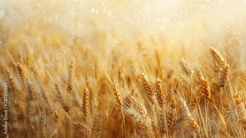 wheat field background wallpaper . cards, business, bridal shower or other party invitation cards, Place for text. Flat lay, top view.