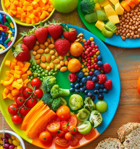  A healthy diet plate consisting of summer fruits