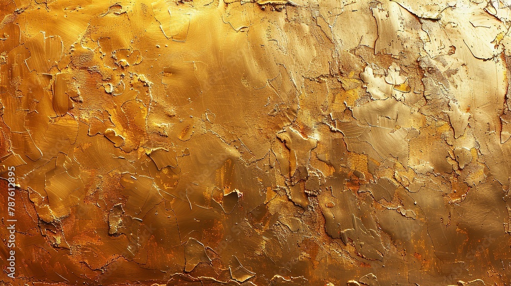 Obraz premium Art print with golden textures. Freehand oil painting. Oil on canvas, brushstrokes. Modern art. Prints, wallpapers, posters, cards, murals, rugs, hangings, prints, etc